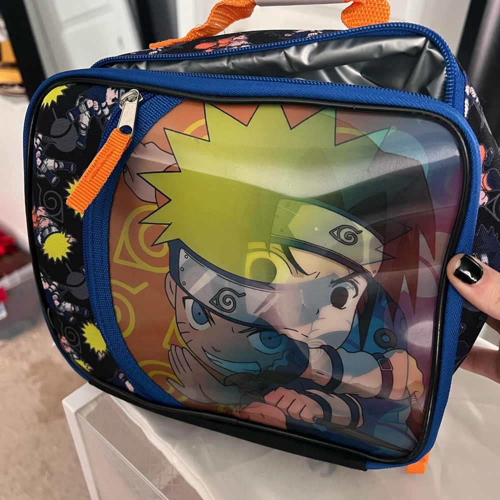 Naruto and Sasuke Holographic Insulated Lunch Bag Tote with zipper front pocket - Picture 5 of 12